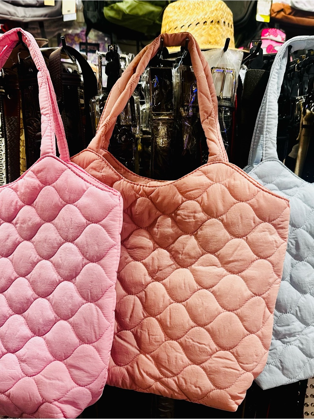Quilted Pink Tote Bag – Women's Everyday Shoulder Bag